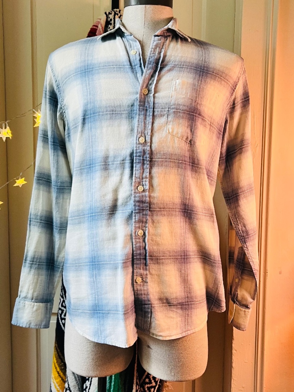 Plaid Linen Long Sleeve Button Down